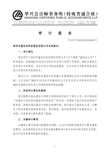 Thumbnail Shen Zhen Shengxunda Technology (gamexun) Financial Statement 2021