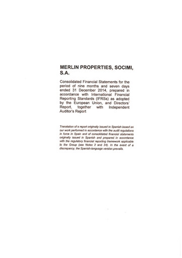 Thumbnail Merlin Properties
 Financial Statement 2014