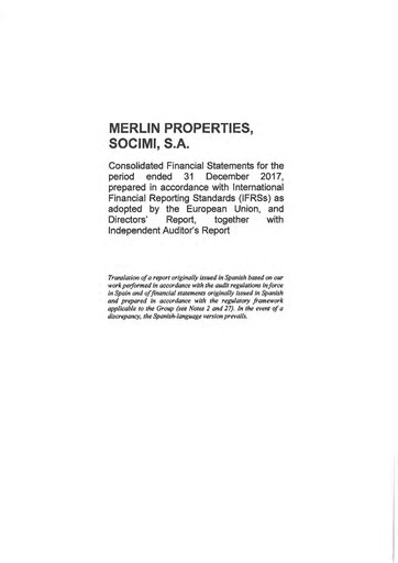 Thumbnail Merlin Properties
 Financial Statement 2017