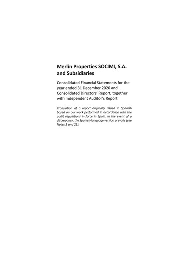 Thumbnail Merlin Properties
 Financial Statement 2020