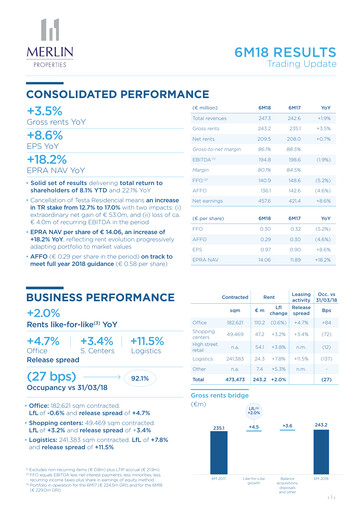 Thumbnail Merlin Properties
 Half-year Report 2018-h1