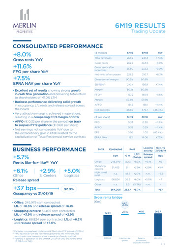 Thumbnail Merlin Properties
 Half-year Report 2019-h1