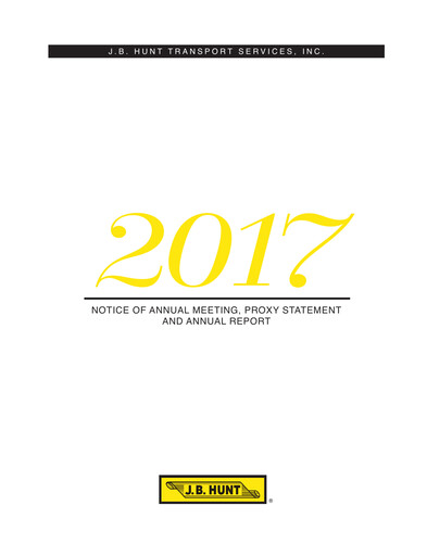 Thumbnail J. B. Hunt
 Annual Report 2017