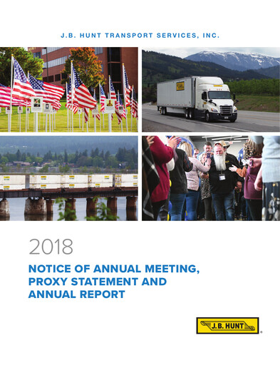Thumbnail J. B. Hunt
 Annual Report 2018