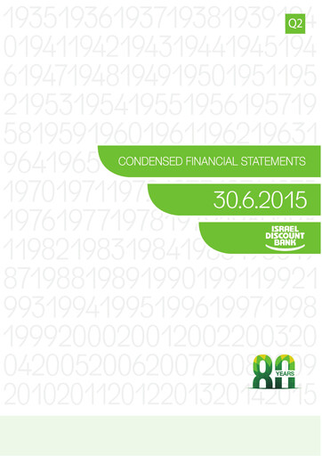 Thumbnail Israel Discount Bank
 Financial Statement 2015-h1