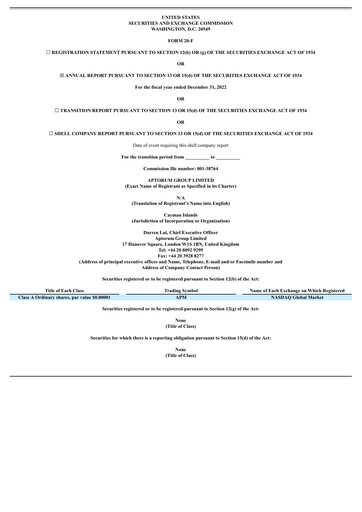Thumbnail Aptorum Group
 Annual Report 2022