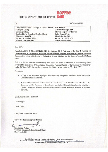Thumbnail Coffee Day Enterprises Quarterly Report 2025-q1