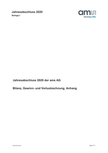 Vorschaubild AMS-Osram
 Finanzmitteilung 2020