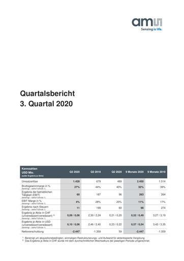 Thumbnail AMS-Osram
 Quarterly Report 2020-q3