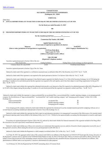 Thumbnail Applied Optoelectronics Annual Report 2023
