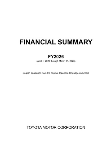 Vorschaubild Toyota Finanzbericht 2026