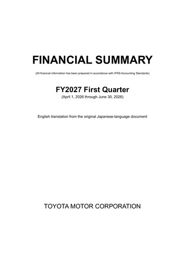 Thumbnail Toyota Quarterly Report 2027-q1