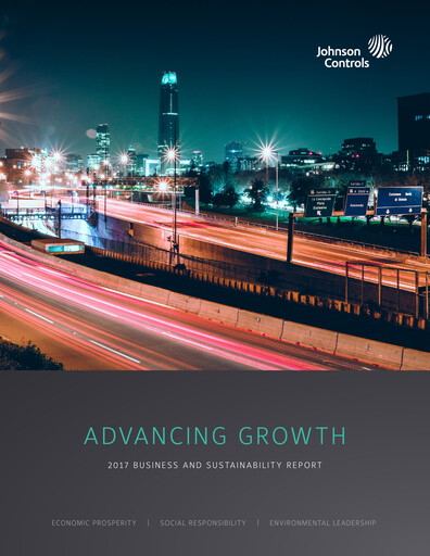 Thumbnail Johnson Controls
 Sustainability Report 2017