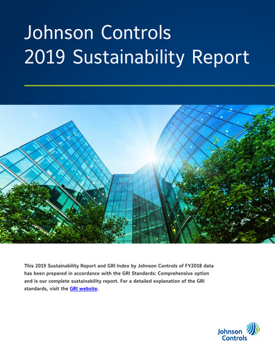 Thumbnail Johnson Controls
 Sustainability Report 2019