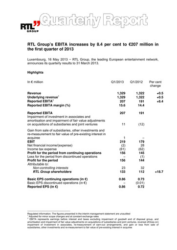 Miniature RTL Group
 Rapport trimestriel 2013-q1