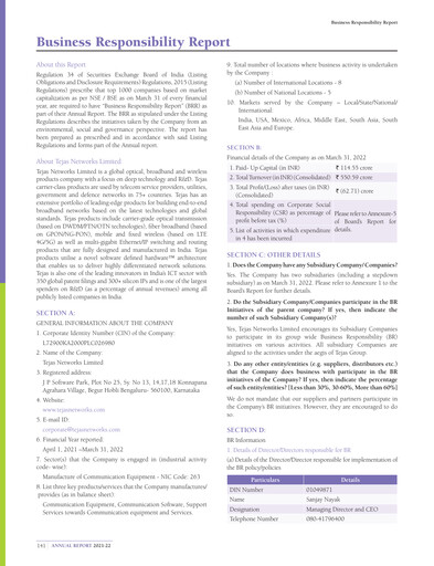 Thumbnail Tejas Networks
 ESG Report 2021-2022
