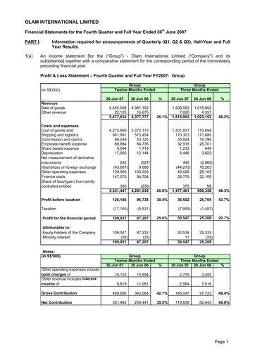Thumbnail Olam Financial Statement 2007