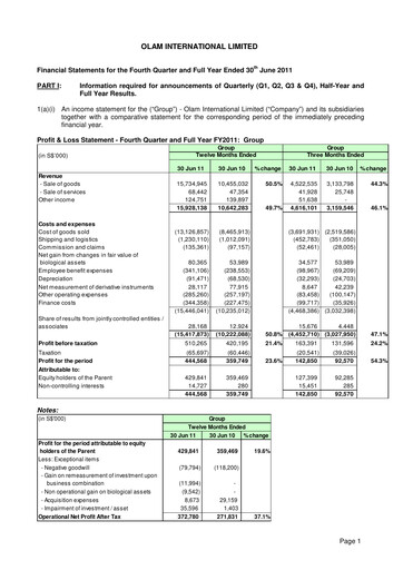 Thumbnail Olam Financial Statement 2011