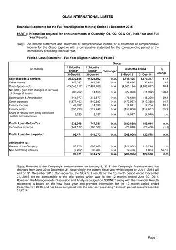 Thumbnail Olam Financial Statement 2015