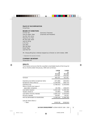 Thumbnail Lai Sun Development Company Half-year Report 2000-h1