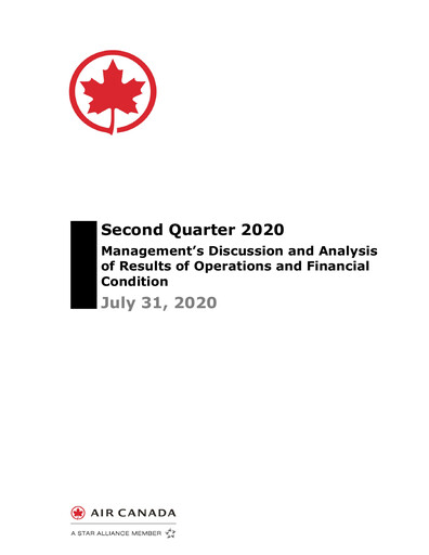 Miniature Air Canada Rapport trimestriel 2020-q2