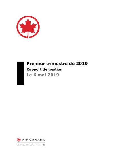 Miniature Air Canada Rapport trimestriel 2019-q1