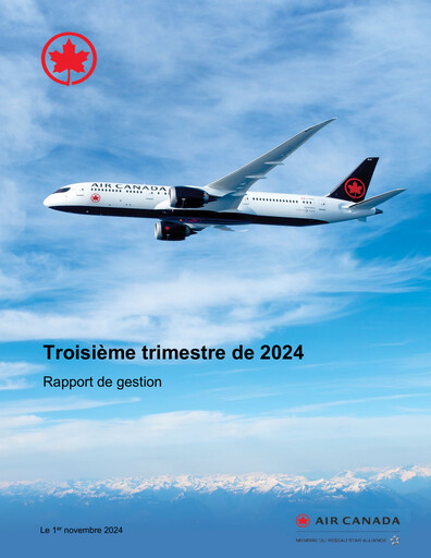 Miniature Air Canada Rapport trimestriel 2024-q3