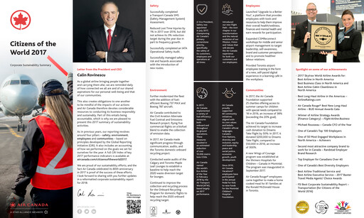 Miniature Air Canada Rapport de durabilité 2017