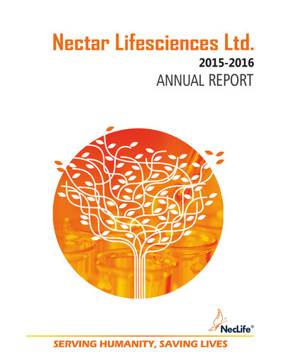 Miniature Nectar Lifesciences
 Rapport annuel 2015-2016