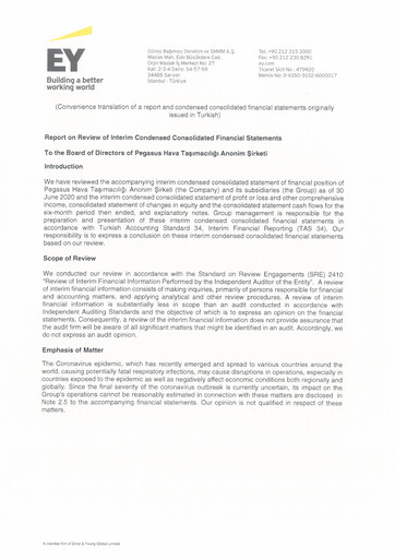 Thumbnail Pegasus Airlines
 Financial Statement 2020-h1