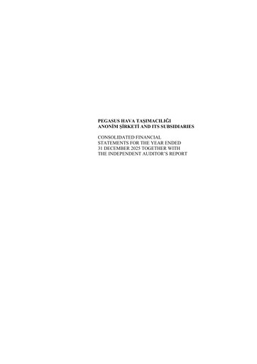 Thumbnail Pegasus Airlines
 Financial Statement 2025