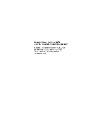 Thumbnail Pegasus Airlines
 Financial Statement 2026-q1