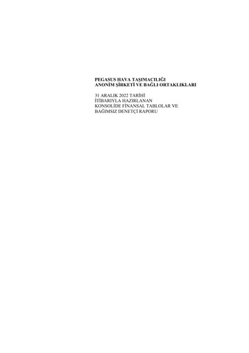 Miniature Pegasus Airlines
 Bilan financier 2022