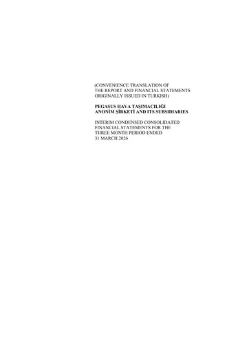 Thumbnail Pegasus Airlines
 Financial Statement 2026-q1