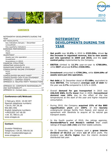 Thumbnail Enagás
 Financial Report 2010