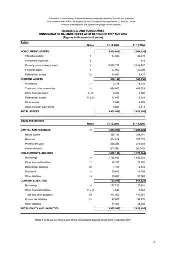 Thumbnail Enagás
 Financial Statement 2007