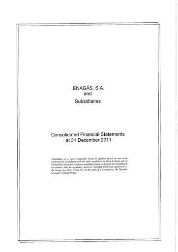Thumbnail Enagás
 Financial Statement 2011