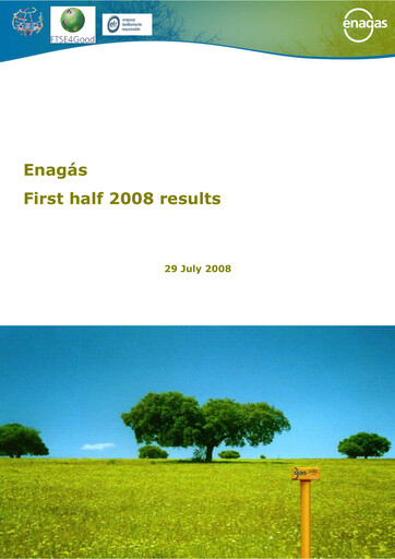 Thumbnail Enagás
 Half-year Report 2008