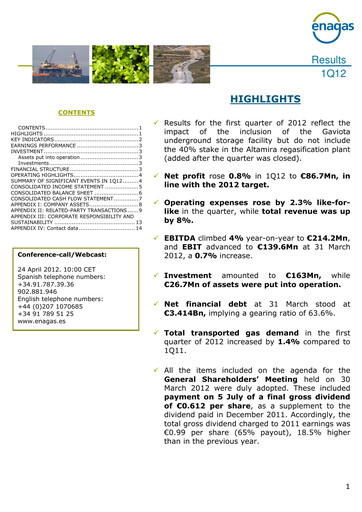 Thumbnail Enagás
 Quarterly Report 2012-q1