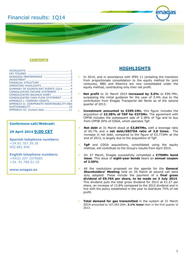 Thumbnail Enagás
 Quarterly Report 2014-q1