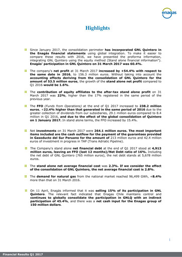 Thumbnail Enagás
 Quarterly Report 2017-q1