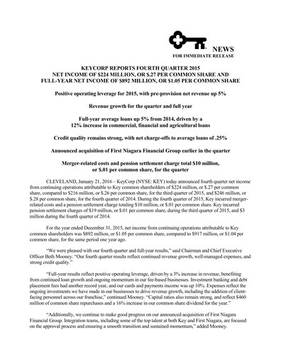Thumbnail KeyCorp (KeyBank) Quarterly Report 2015-q4