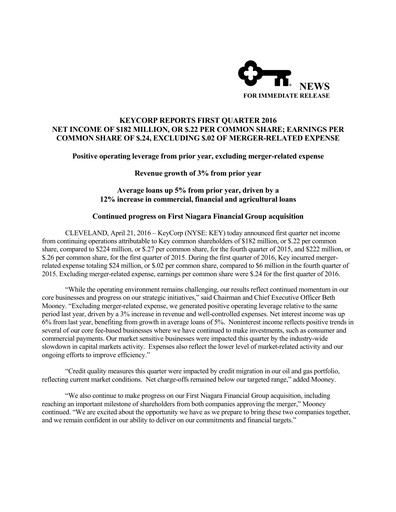 Thumbnail KeyCorp (KeyBank) Quarterly Report 2016-q1