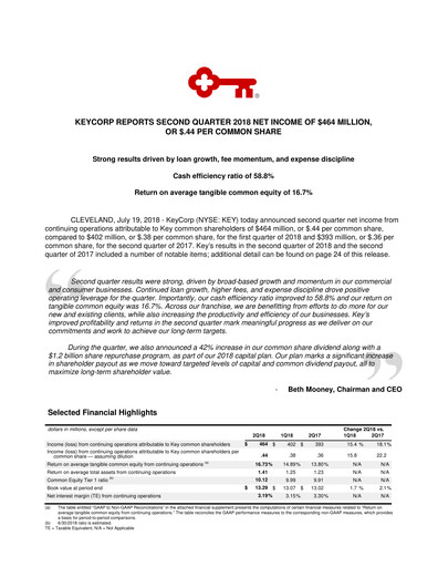 Thumbnail KeyCorp (KeyBank) Quarterly Report 2018-q2