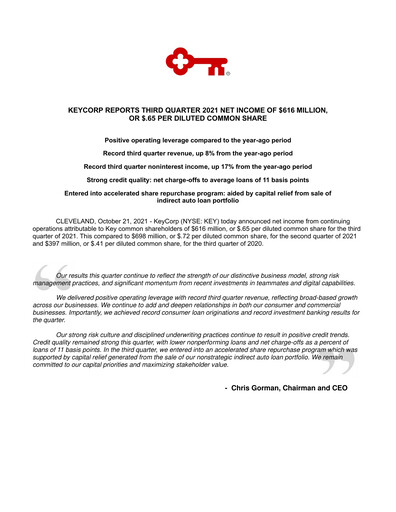 Thumbnail KeyCorp (KeyBank) Quarterly Report 2021-q3
