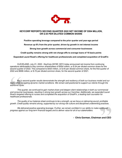 Thumbnail KeyCorp (KeyBank) Quarterly Report 2022-q2