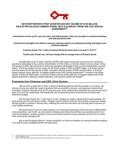Thumbnail KeyCorp (KeyBank) Quarterly Report 2024-q1
