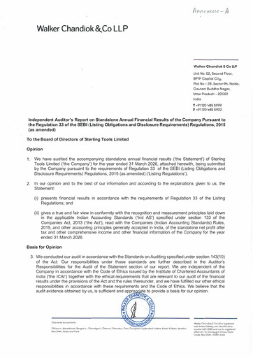 Thumbnail Sterling Tools Financial Statement 2025-2026