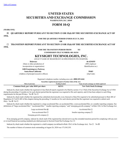 Thumbnail Keysight Quarterly Report 2024-q3