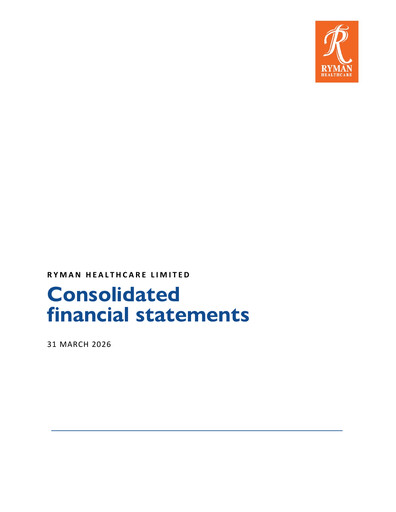 Thumbnail Ryman Healthcare Financial Statement 2026